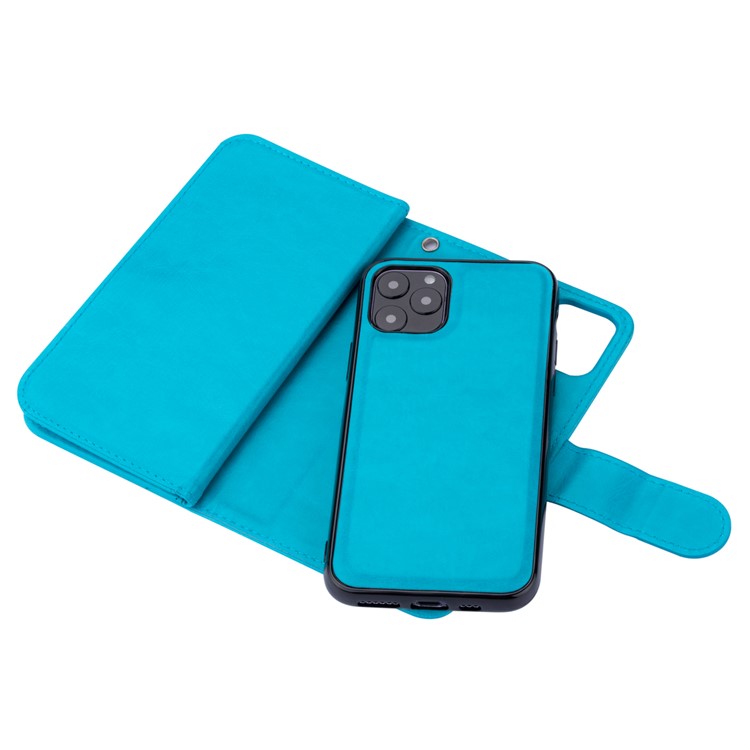 Staccabile 9 Slot Per Schede Coperchio Del Corpo Del Raccoglitore Cuoio Per L'iphone 11 Pro 5,8 Pollici - Blu-3
