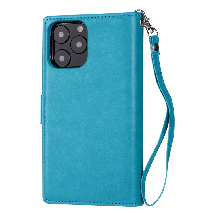 Staccabile 9 Slot Per Schede Coperchio Del Corpo Del Raccoglitore Cuoio Per L'iphone 11 Pro 5,8 Pollici - Blu-5