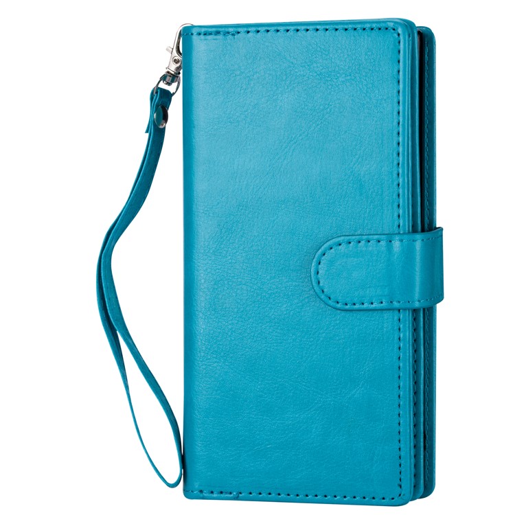 Staccabile 9 Slot Per Schede Coperchio Del Corpo Del Raccoglitore Cuoio Per L'iphone 11 Pro 5,8 Pollici - Blu-6