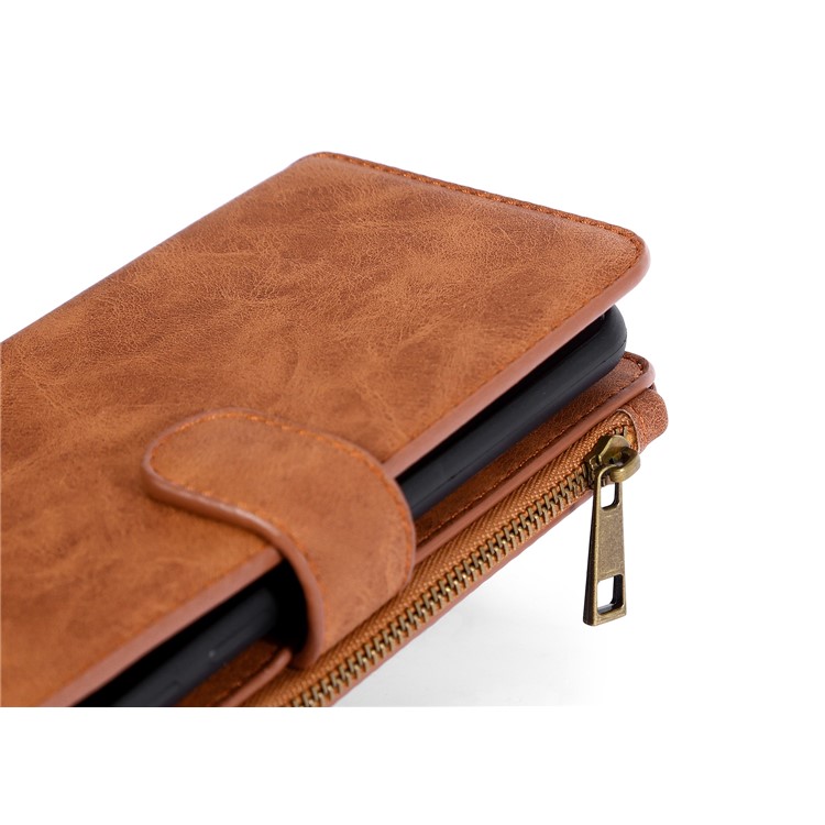 MEGSHI 007 Series Multi-functional Wallet Leather Phone Cover for iPhone 11 Pro 5.8-inch - Brown-11