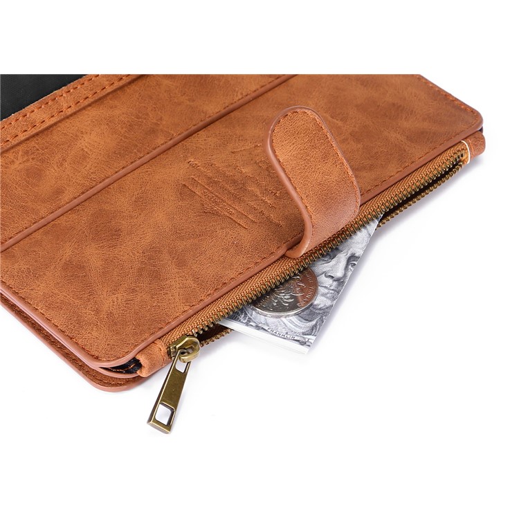 MEGSHI 007 Series Multi-functional Wallet Leather Phone Cover for iPhone 11 Pro 5.8-inch - Brown-13