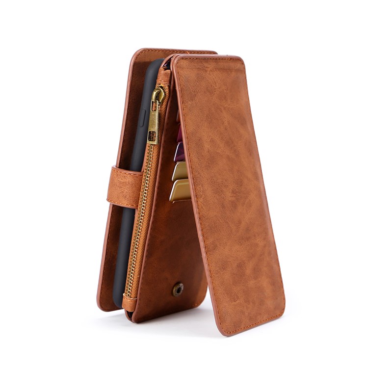 MEGSHI 007 Series Multi-functional Wallet Leather Phone Cover for iPhone 11 Pro 5.8-inch - Brown-5