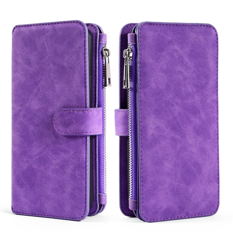 MEGSHI 007 Series Multi-functional Wallet Leather Phone Cover for iPhone 11 Pro 5.8-inch - Purple-1
