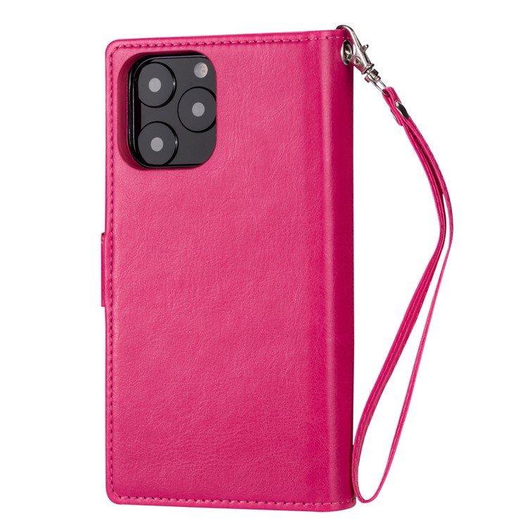 Detachable 9 Card Slots Leather Wallet Case for iPhone 11 Pro Max 6.5 inch (2019) - Rose-5