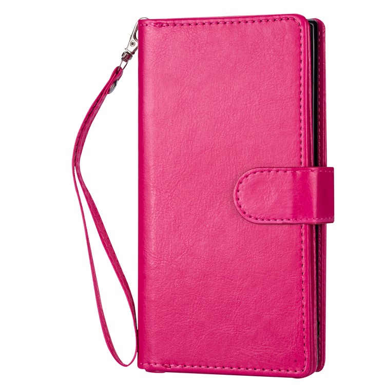 Detachable 9 Card Slots Leather Wallet Case for iPhone 11 Pro Max 6.5 inch (2019) - Rose-6