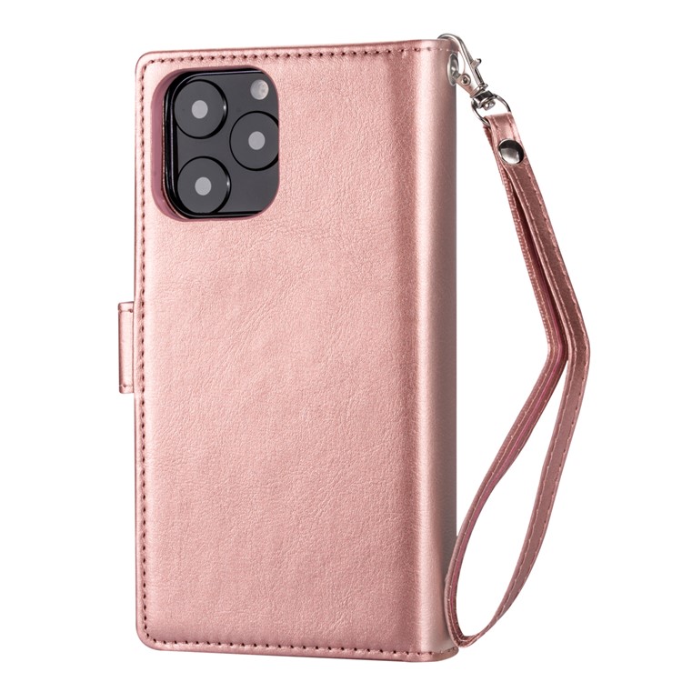 Detachable 9 Card Slots Leather Wallet Case for iPhone 11 Pro Max 6.5 inch (2019) - Rose Gold-5