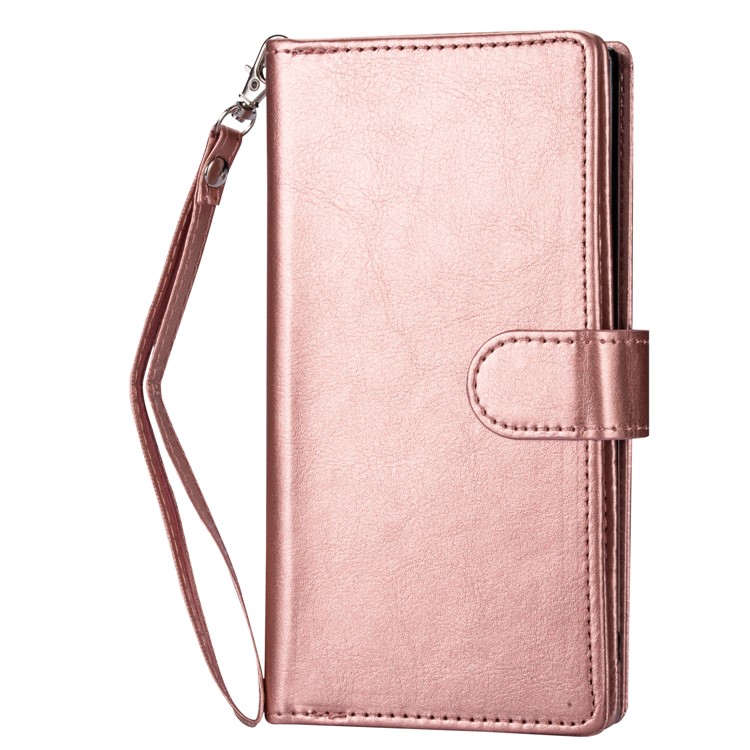 Detachable 9 Card Slots Leather Wallet Case for iPhone 11 Pro Max 6.5 inch (2019) - Rose Gold-6