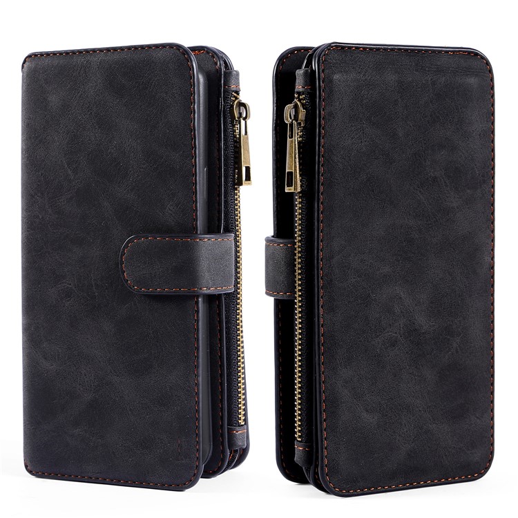 MEGSHI 007 Series Multi-functional Leather Wallet Phone Cover for Apple iPhone 11 6.1 inch - Black-1