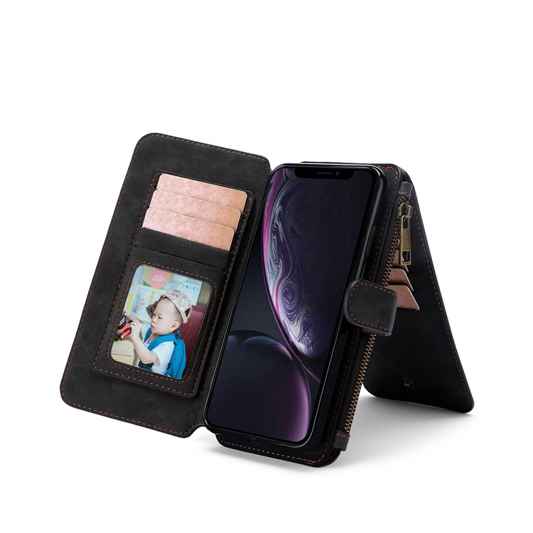MEGSHI 007 Series Multi-functional Leather Wallet Phone Cover for Apple iPhone 11 6.1 inch - Black-2