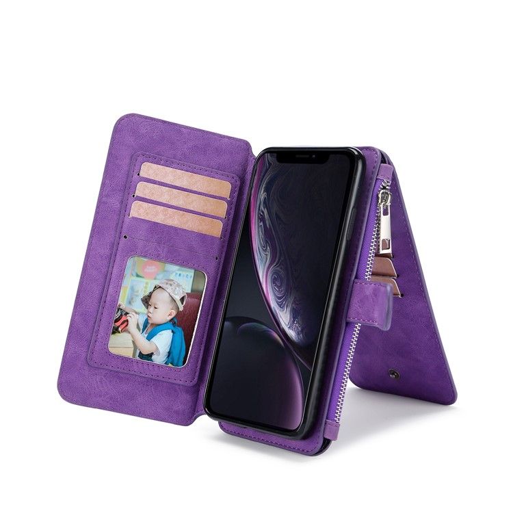 MEGSHI 007 Series Multi-functional Leather Wallet Phone Cover for Apple iPhone 11 6.1 inch - Purple-3