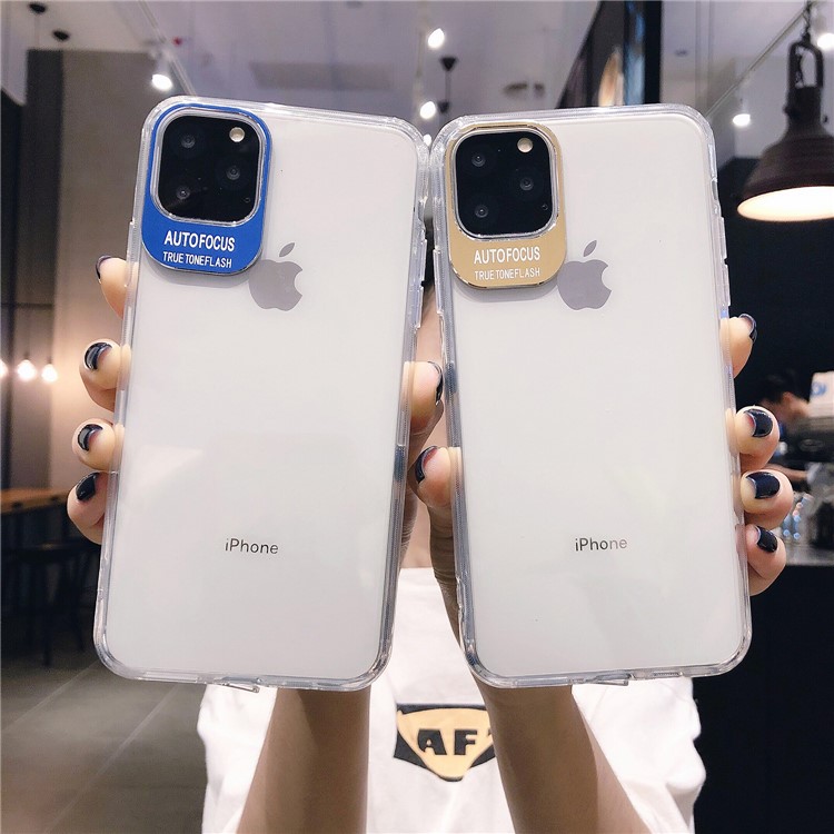 Camera Lens Ring Dropproof TPU + Acrylic Clear Case Cover for iPhone 11 Pro 5.8 inch (2019) - Blue-4