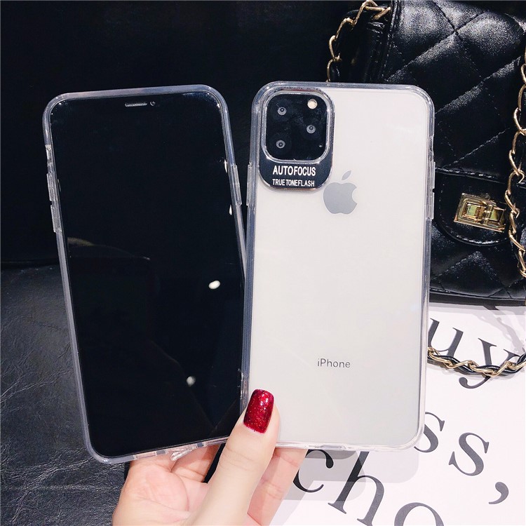 Camera Lens Ring Dropproof TPU + Acrylic Clear Case Cover for iPhone 11 Pro 5.8 inch (2019) - Black-2
