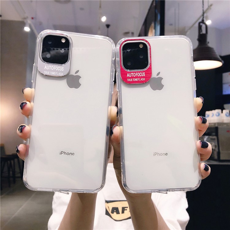 Camera Lens Ring Dropproof TPU + Acrylic Clear Case Cover for iPhone 11 Pro 5.8 inch (2019) - Grey-2