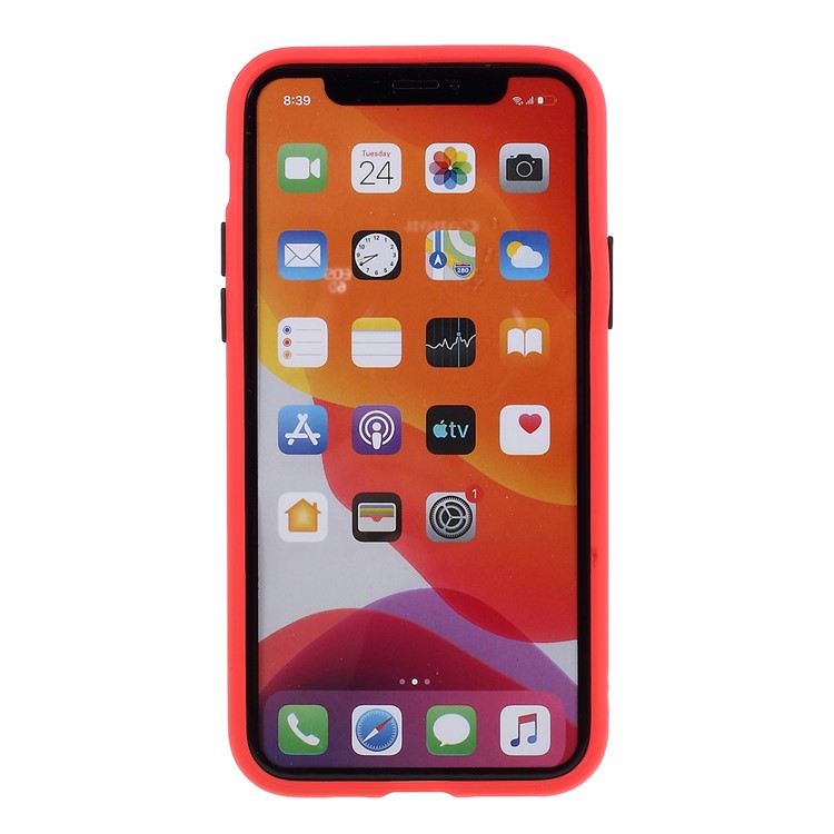 Mate Skin Resistante PC + TPU Hybrid Telephip Hybrid Fase Para Iphone 11 Pro Max 6.5 Pulgadas - Rojo-3