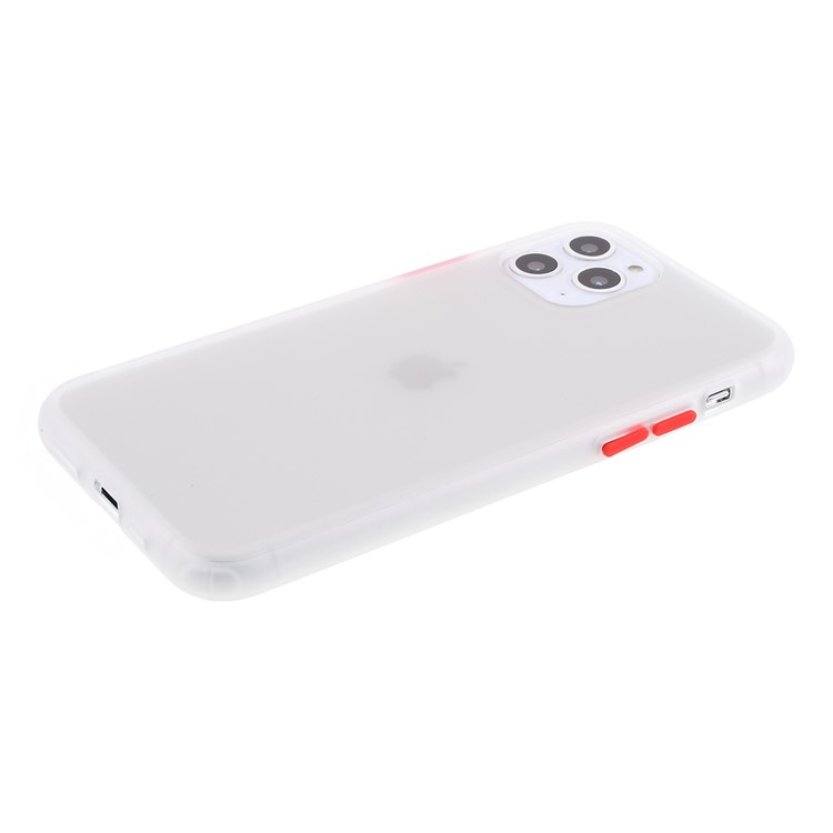 PC de la Piel Mate Resistente a la Caída + TPU Protection Case Para Iphone 11 Pro 5.8 Pulgadas - Blanco