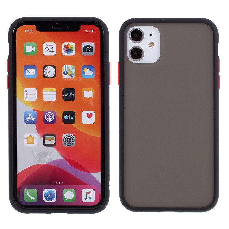 Matte Skin Drop-resistant PC + TPU Protection Phone Case Cover for iPhone 11 6.1 inch - Black-1