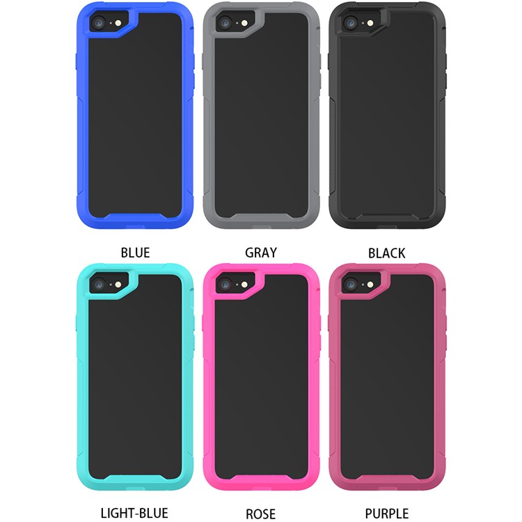 Vivid Color TPU Bumper + PC + Clear Acrylic Back Phone Case for iPhone 8/7/iPhone SE 2 (2020) - Black-7