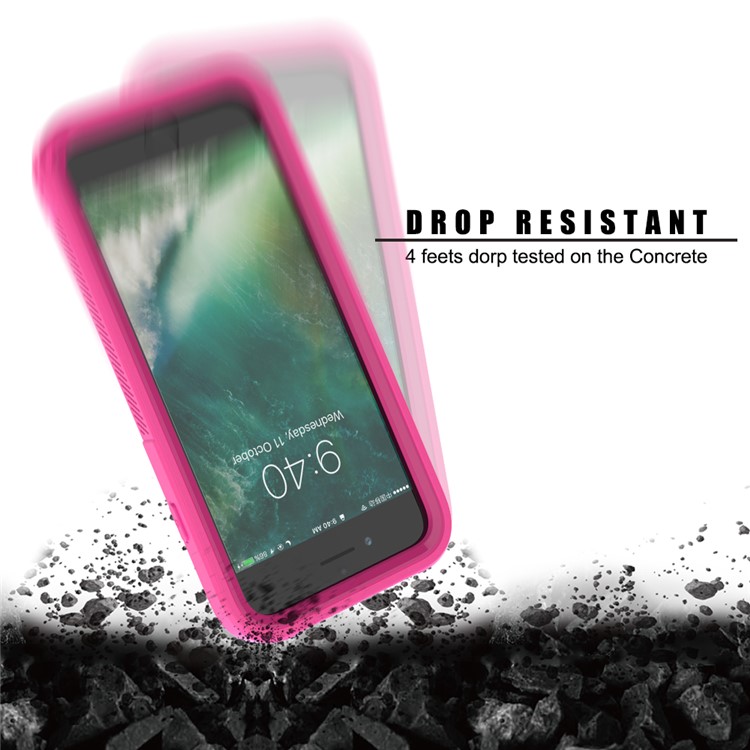 Vivid Color TPU Bumper + PC + Clear Acrylic Back Phone Case for iPhone 8/7/iPhone SE 2 (2020) - Rose-5