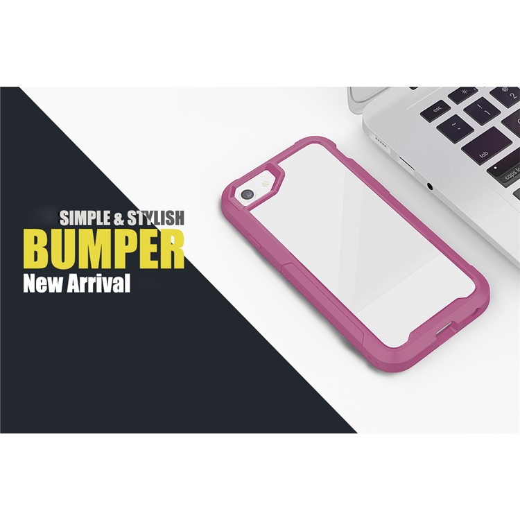 Vivid Color TPU Bumper + PC + Clear Acrylic Back Phone Case for iPhone 8/7/iPhone SE 2 (2020) - Purple-6