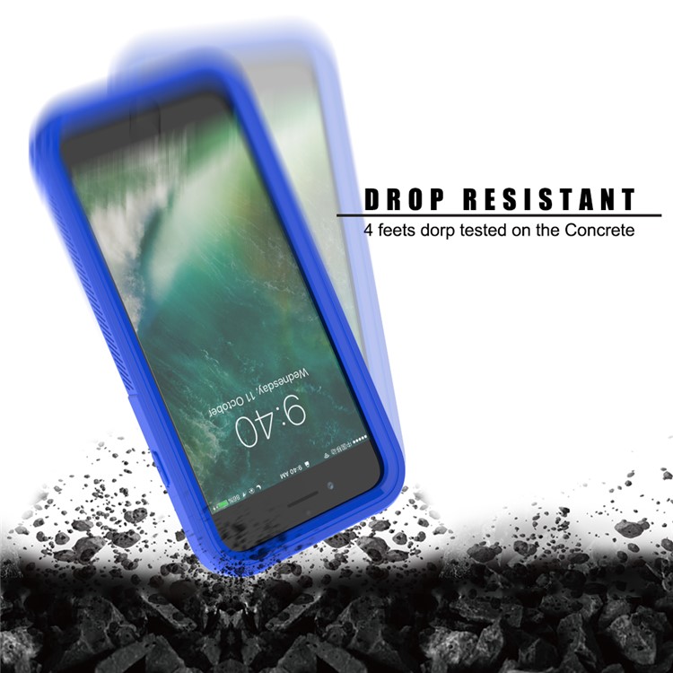 Vivid Color TPU Bumper + PC + Clear Acrylic Back Phone Case for iPhone 8/7/iPhone SE 2 (2020) - Dark Blue-5