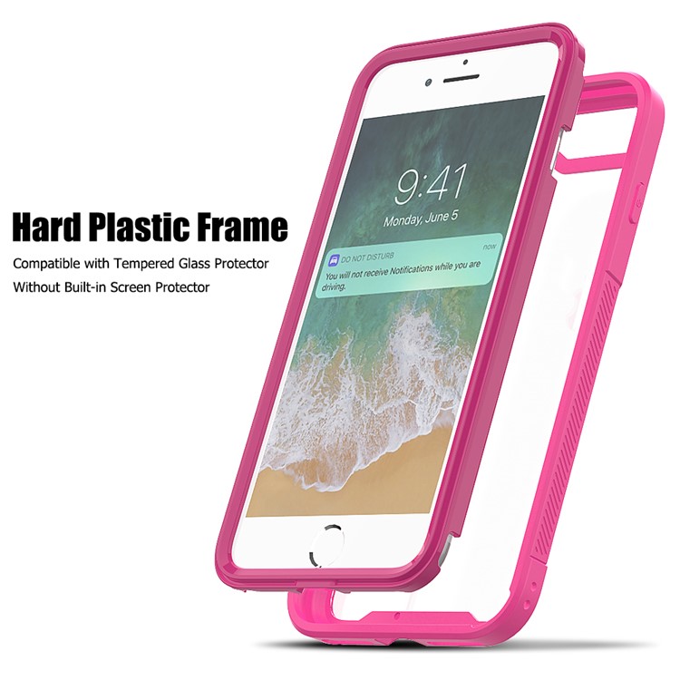 Vivid Color TPU Bumper + PC + Clear Acrylic Back Phone Case Cover for iPhone 7 Plus/8 Plus 5.5 inch - Rose-3
