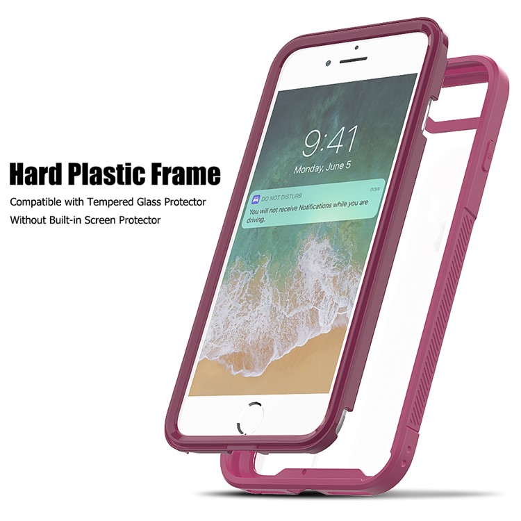 Vivid Color TPU Bumper + PC + Clear Acrylic Back Phone Case Cover for iPhone 7 Plus/8 Plus 5.5 inch - Purple-3