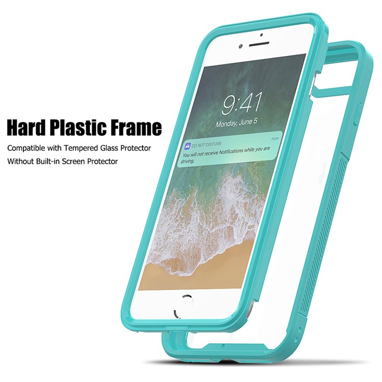 Vivid Color TPU Bumper + PC + Clear Acrylic Back Phone Case Cover for iPhone 7 Plus/8 Plus 5.5 inch - Baby Blue-3