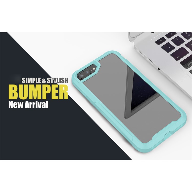 Vivid Color TPU Bumper + PC + Clear Acrylic Back Phone Case Cover for iPhone 7 Plus/8 Plus 5.5 inch - Baby Blue-6