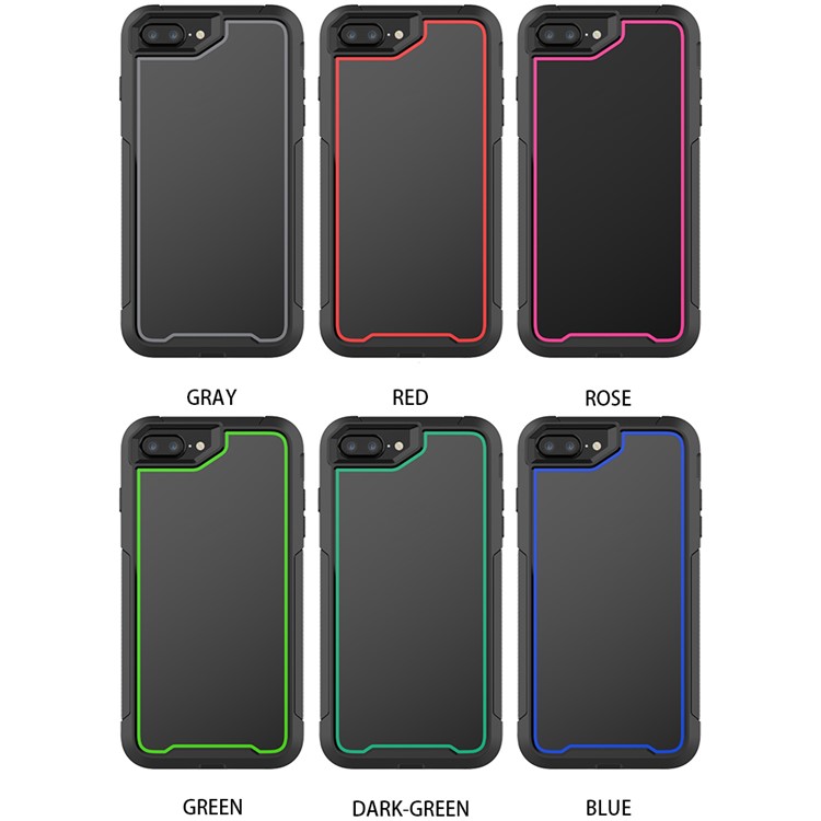 Non-slip TPU Bumper + PC + Acrylic Clear Back Hybrid Case for iPhone 7 Plus/8 Plus 5.5 inch - Grey-7