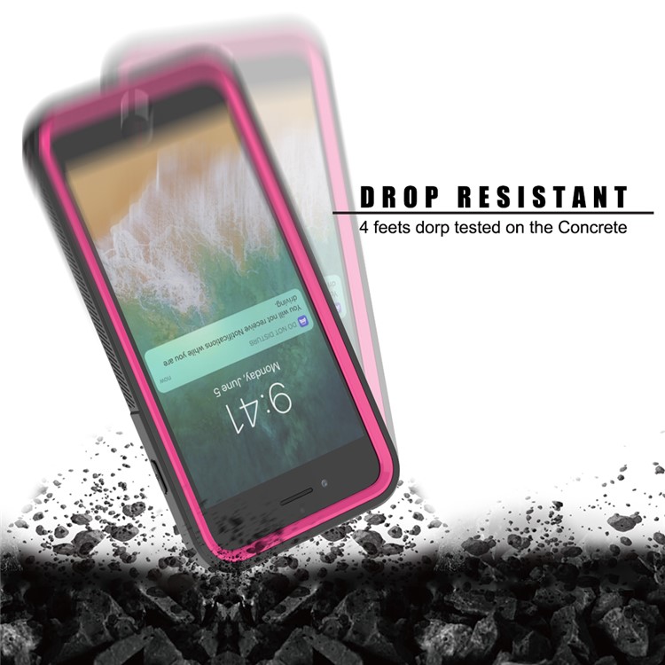 Non-slip TPU Bumper + PC + Acrylic Clear Back Hybrid Case for iPhone 7 Plus/8 Plus 5.5 inch - Rose-5