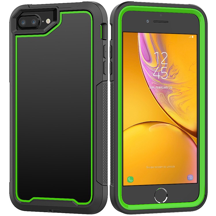 Non-slip TPU Bumper + PC + Acrylic Clear Back Hybrid Case for iPhone 7 Plus/8 Plus 5.5 inch - Light Green-1