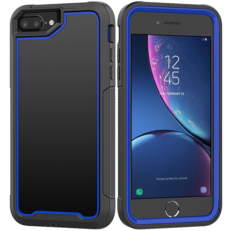 Non-slip TPU Bumper + PC + Acrylic Clear Back Hybrid Case for iPhone 7 Plus/8 Plus 5.5 inch - Blue-1