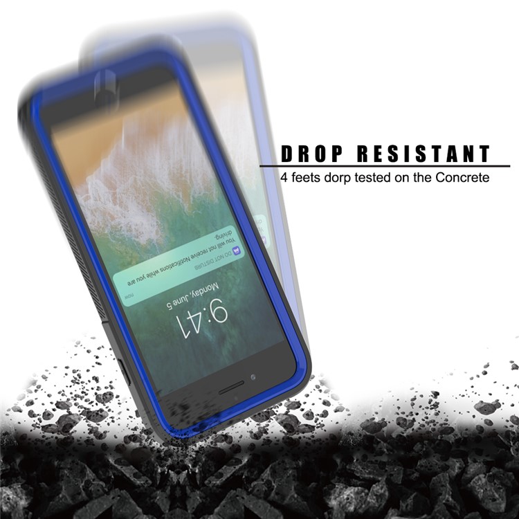 Non-slip TPU Bumper + PC + Acrylic Clear Back Hybrid Case for iPhone 7 Plus/8 Plus 5.5 inch - Blue-5