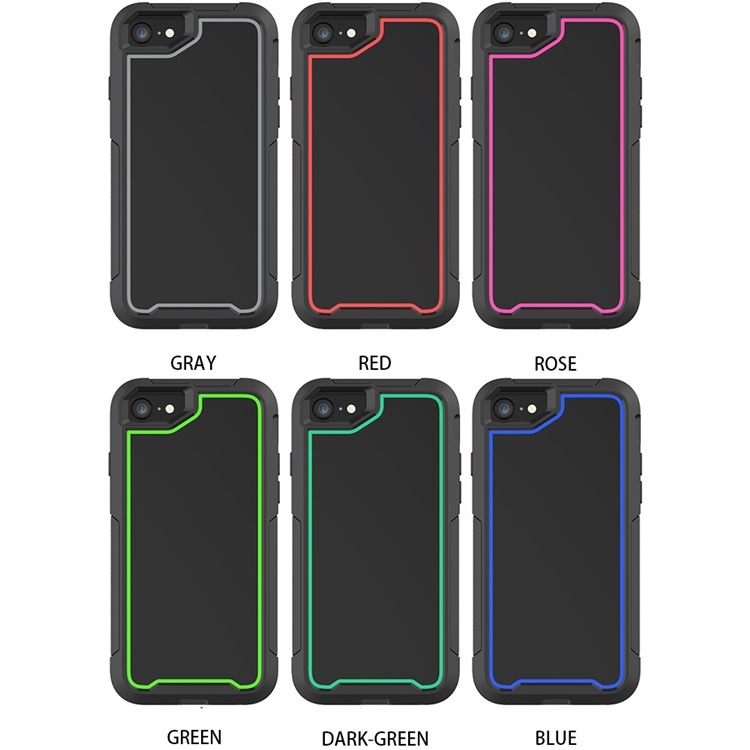 Non-slip TPU Bumper + PC + Acrylic Back Hybrid Case for iPhone 8/7/iPhone SE 2 (2020) - Grey-7