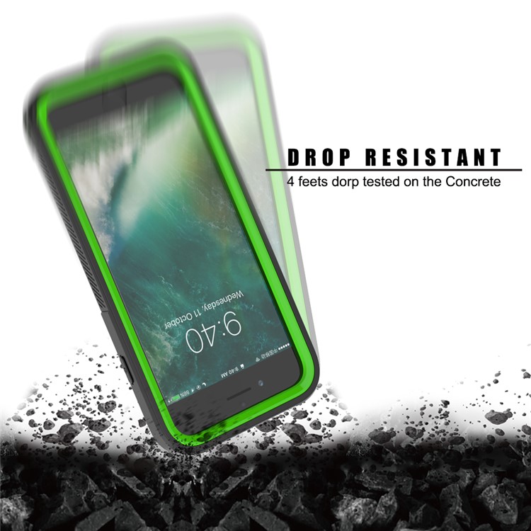 Non-slip TPU Bumper + PC + Acrylic Back Hybrid Case for iPhone 8/7/iPhone SE 2 (2020) - Green-5
