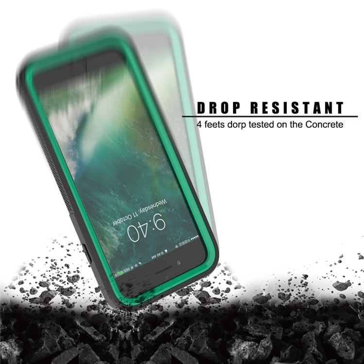 Non-slip TPU Bumper + PC + Acrylic Back Hybrid Case for iPhone 8/7/iPhone SE 2 (2020) - Cyan-5