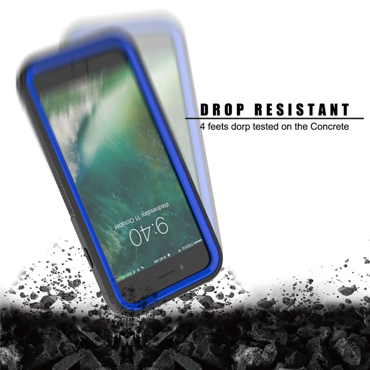 Non-slip TPU Bumper + PC + Acrylic Back Hybrid Case for iPhone 8/7/iPhone SE 2 (2020) - Blue-5