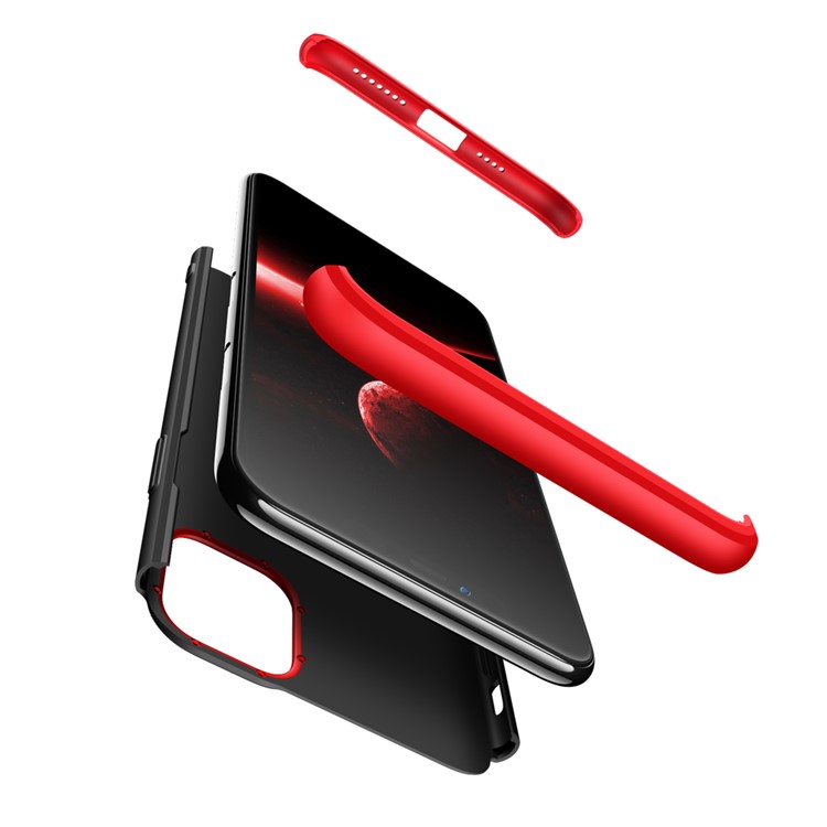 GKK Detachable 3-Piece Matte Hard PC Phone Shell Casing for iPhone 11 Pro Max 6.5-inch - Red / Black-3