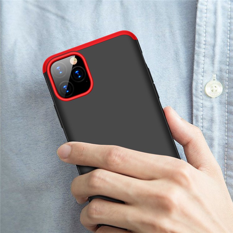 GKK Detachable 3-Piece Matte Hard PC Phone Shell Casing for iPhone 11 Pro Max 6.5-inch - Red / Black-5