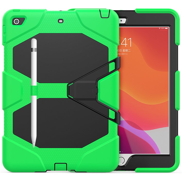 Shockproof Kickstand PC+Silicone Tablet Hybrid Case for Apple iPad 10.2 (2019) - Green-2