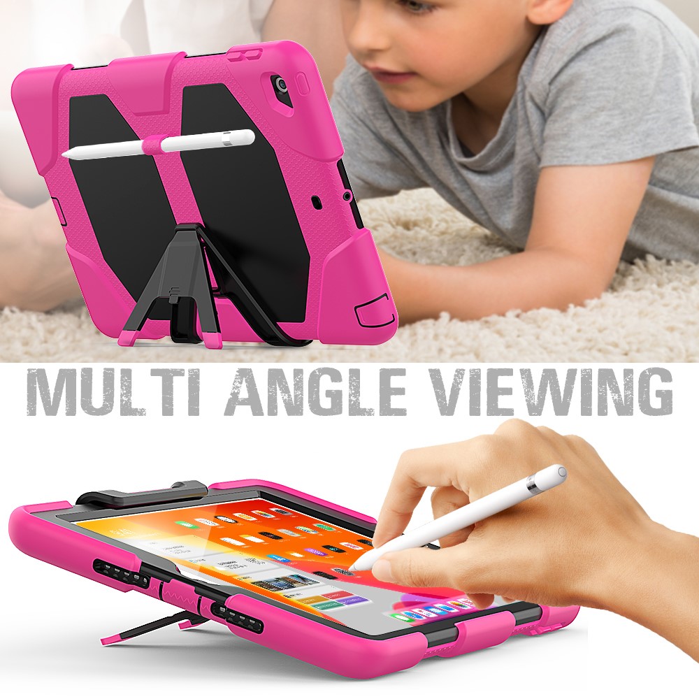 Shockproof Kickstand PC+Silicone Tablet Hybrid Case for Apple iPad 10.2 (2019) - Rose-5