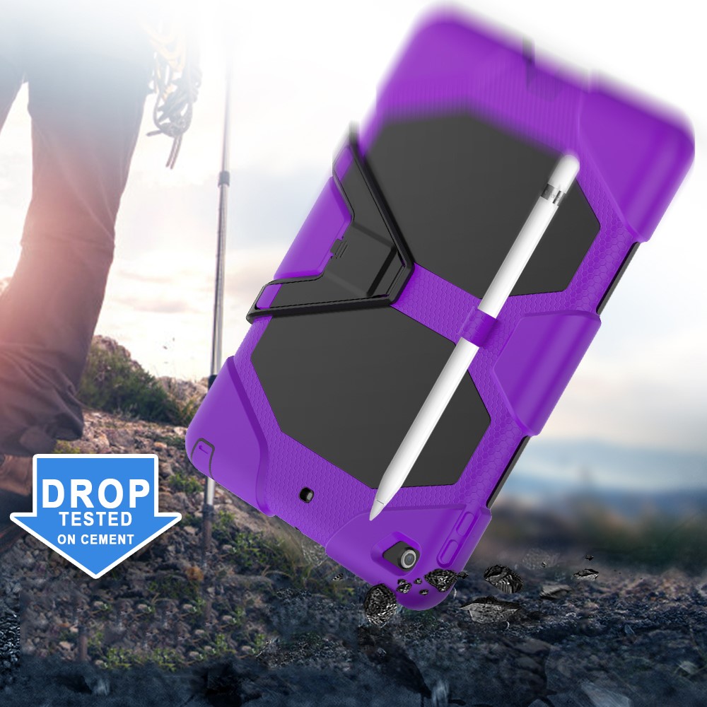 Shockproof Kickstand PC+Silicone Tablet Hybrid Case for Apple iPad 10.2 (2019) - Purple-4