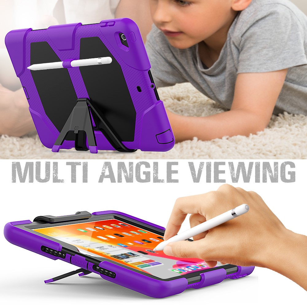 Shockproof Kickstand PC+Silicone Tablet Hybrid Case for Apple iPad 10.2 (2019) - Purple-5