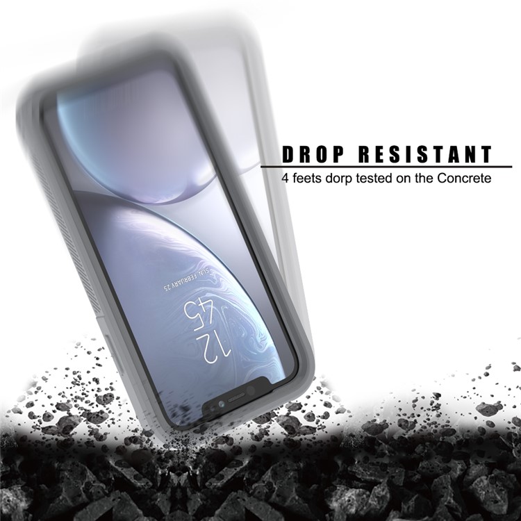 For iPhone XR 6.1 inch Vivid Color TPU Bumper + PC + Clear Acrylic Back Phone Case - Grey-5