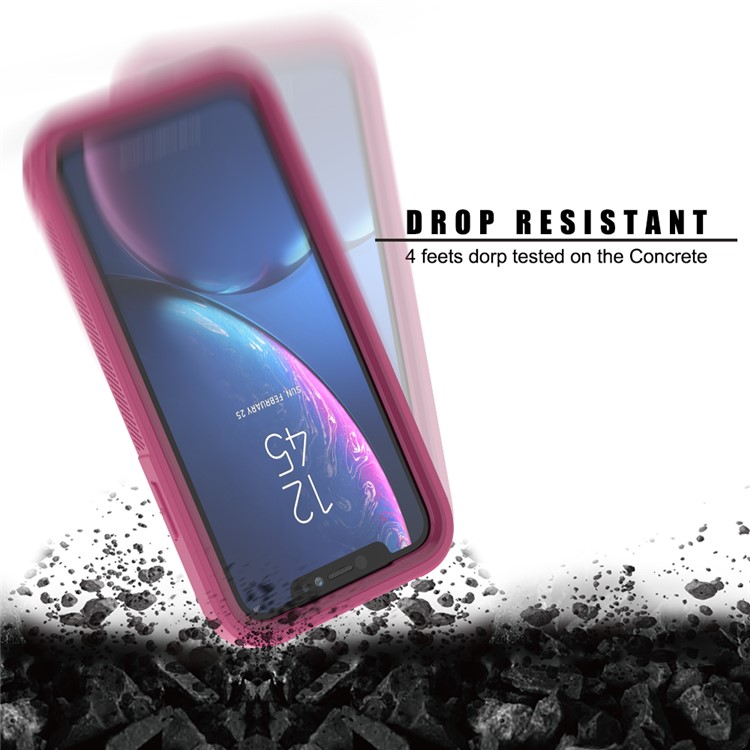 For iPhone XR 6.1 inch Vivid Color TPU Bumper + PC + Clear Acrylic Back Phone Case - Purple-5
