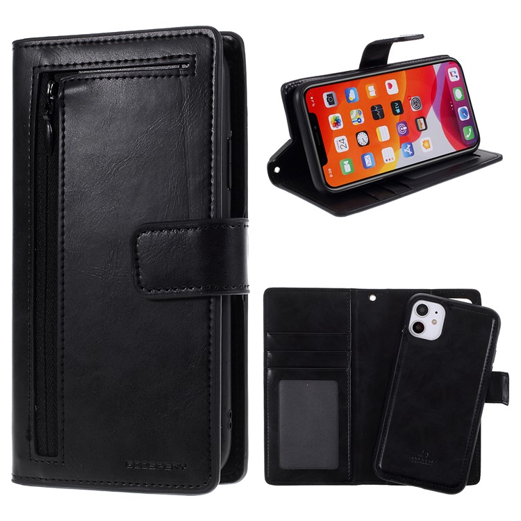 MERCURY GOOSPERY Detachable 2-in-1 PU Leather Wallet Mobile Cover for iPhone 11 6.1 inch - Black-1