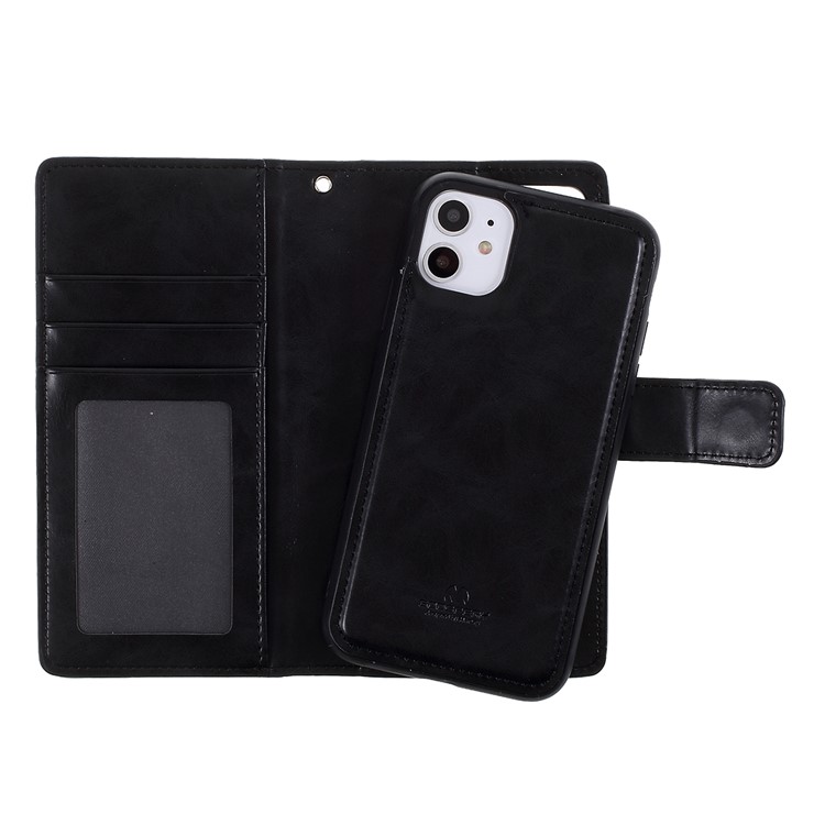 MERCURY GOOSPERY Detachable 2-in-1 PU Leather Wallet Mobile Cover for iPhone 11 6.1 inch - Black-11
