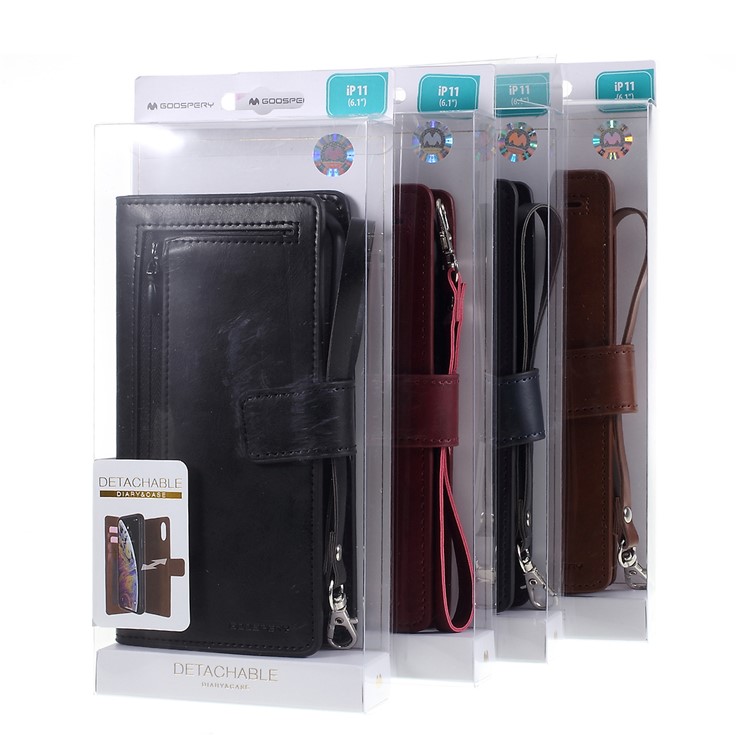 MERCURY GOOSPERY Detachable 2-in-1 PU Leather Wallet Mobile Cover for iPhone 11 6.1 inch - Black-15