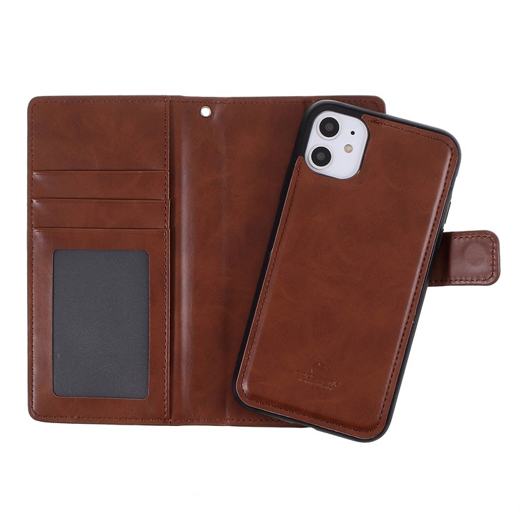 MERCURY GOOSPERY Detachable 2-in-1 PU Leather Wallet Mobile Cover for iPhone 11 6.1 inch - Brown-7
