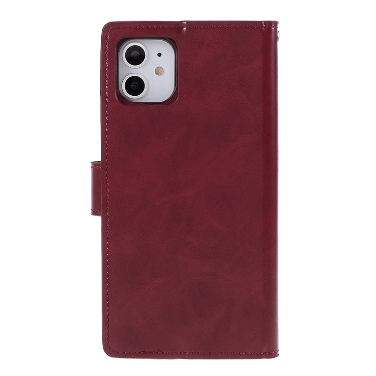 MERCURY GOOSPERY Amovible Pochette En Cuir 2-en-1 PU Couvercle Mobile Pour Iphone 11 6,1 Pouce - Rouge-3